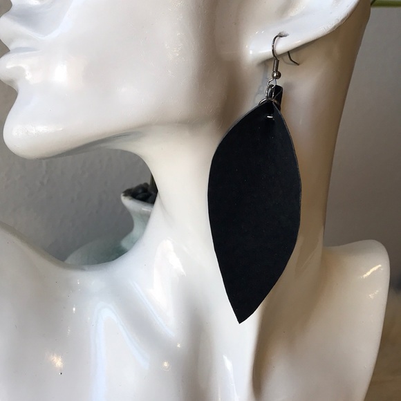 @elguad Jewelry - Black Genuine Leather Earrings